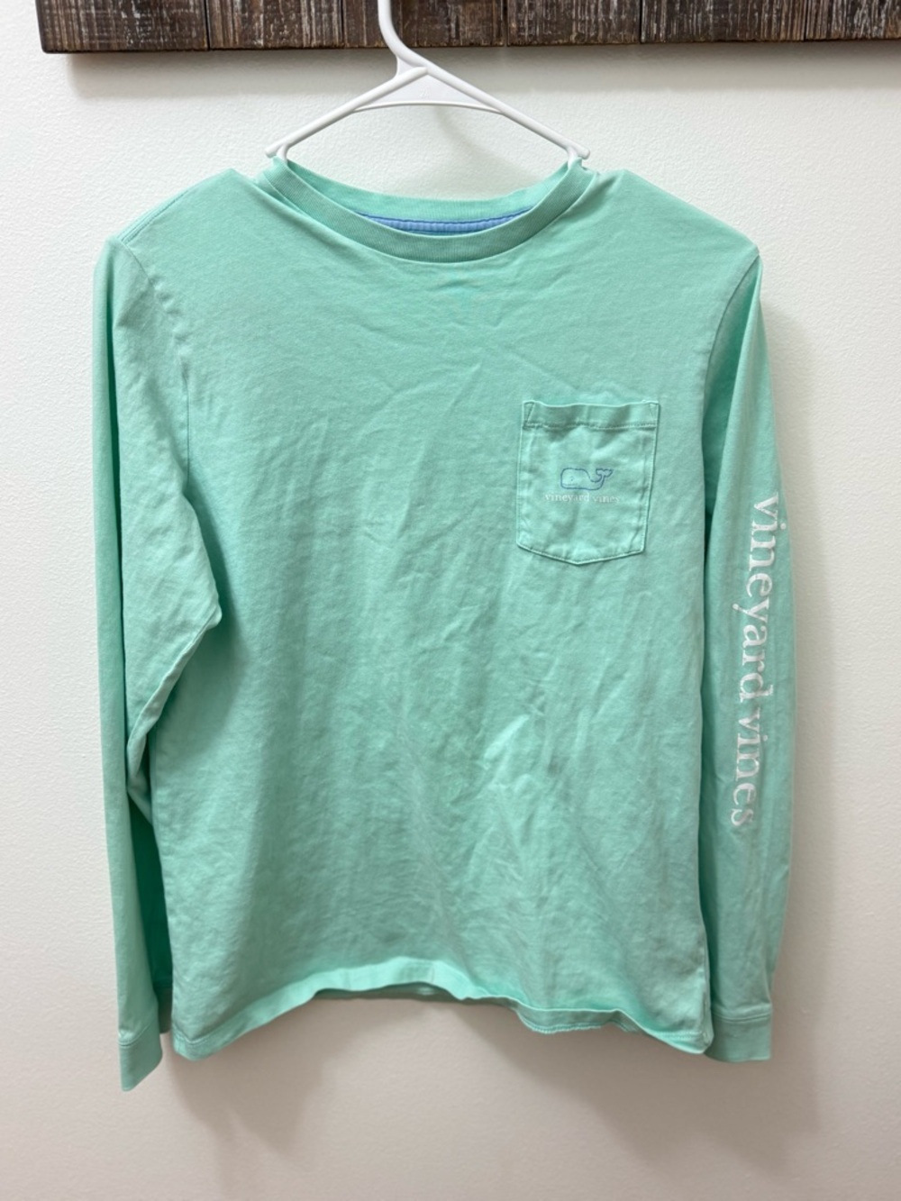 Vineyard Vines Seafoam Green Long Sleeve Pocket Tee